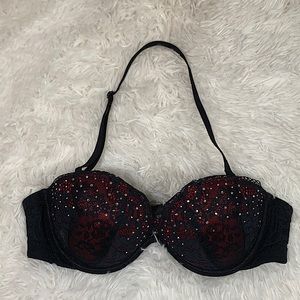 La SENZA Beyond Sexy Black & Red Rhinestone Bra 32B
